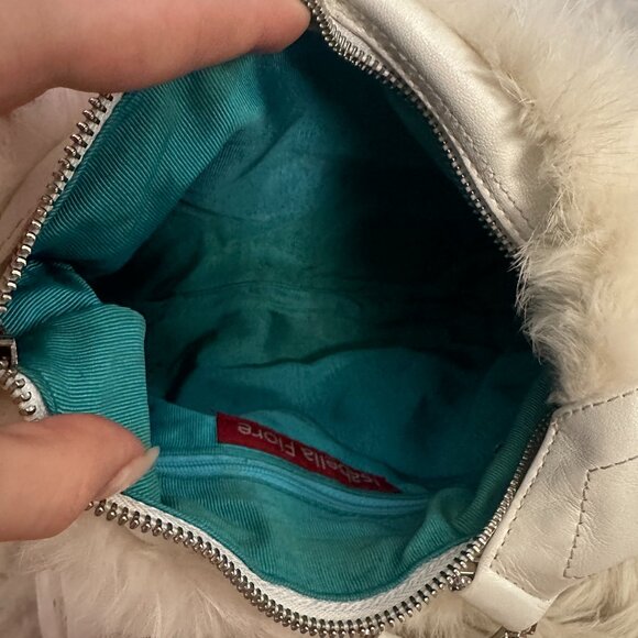 ISABELLA FIORE Cream Rabbit Fur Shoulder Hobo Bag - Picture 8 of 8